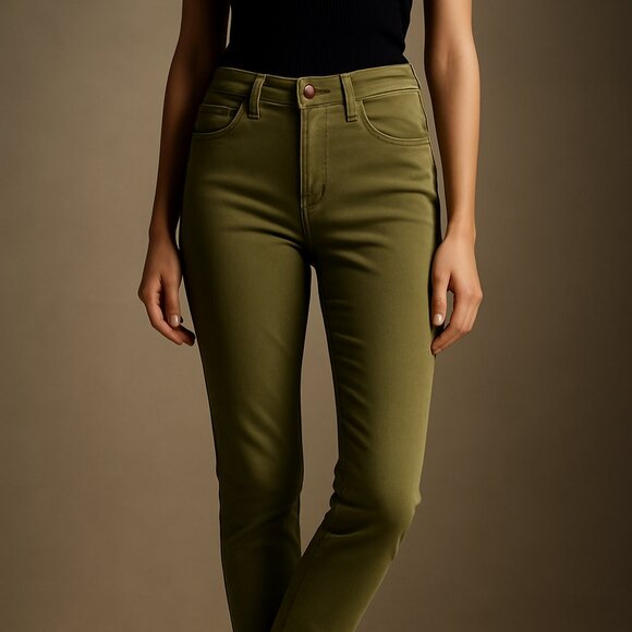 Old Navy Rockstar Mid-Rise Super Skinny Jeans – Olive Green – Size 4 - Picture 1 of 12